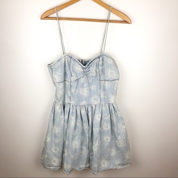 RES DENIM BABEN Floral Classic Minimalist old money Beachy Mini DRESS SIZE M - Picture 3 of 13